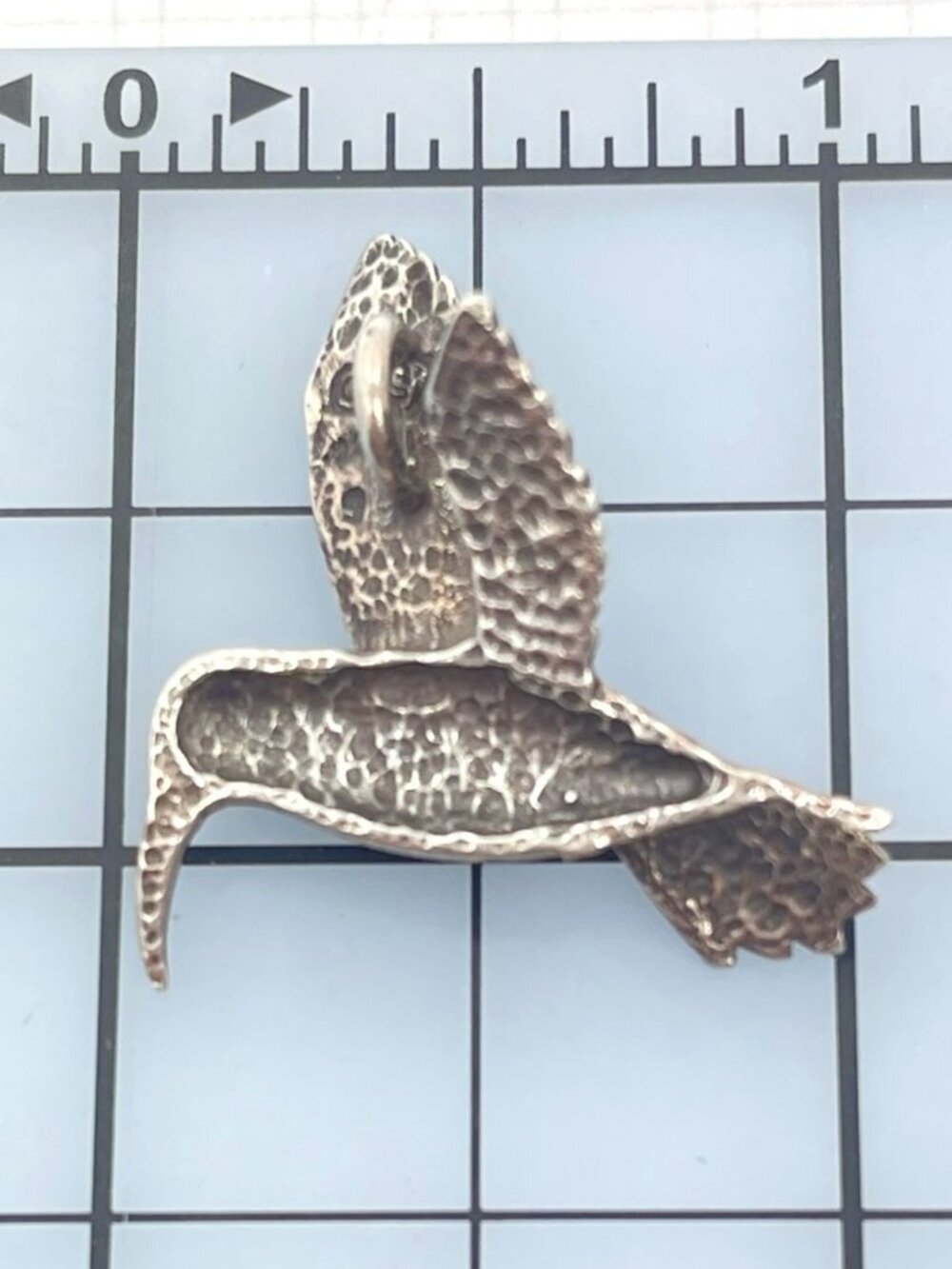 925 Sterling Silver Hummingbird Slider Pendant Oxidized Flying Bird - Picture 5 of 6